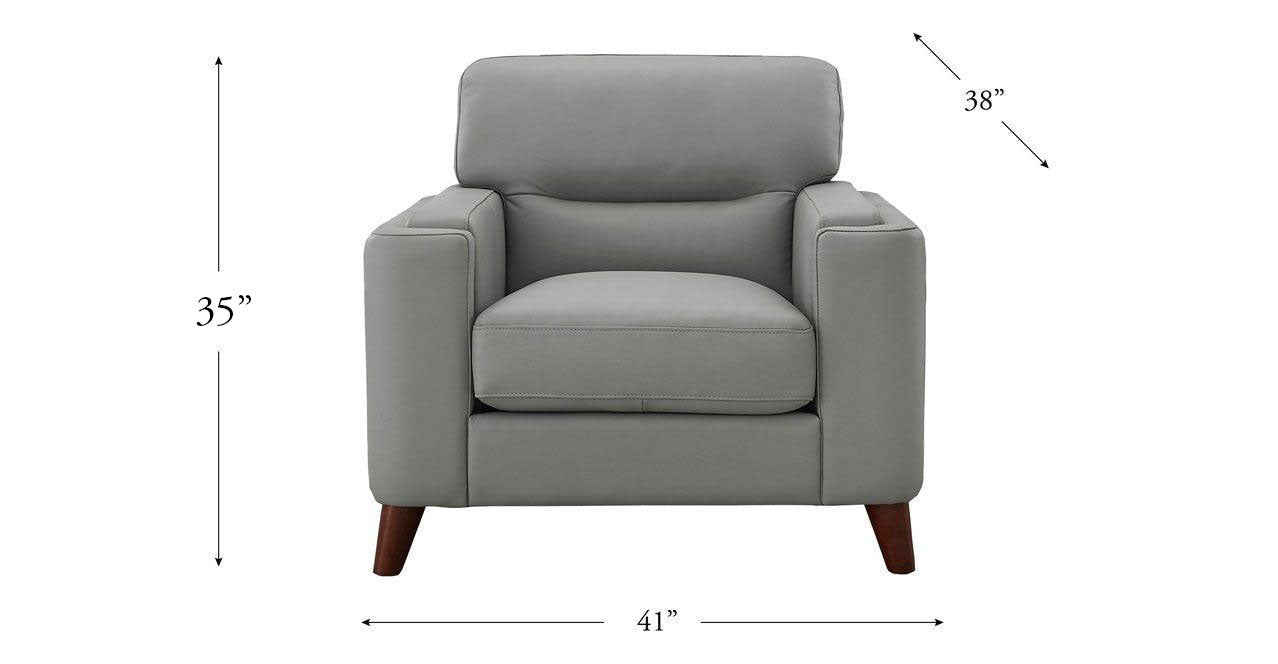 Elm Leather Sofa Collection, Silver Gray